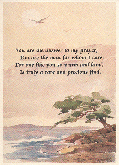 Pearls of Love - Romantic Card No. 14 - Answer to My Prayer