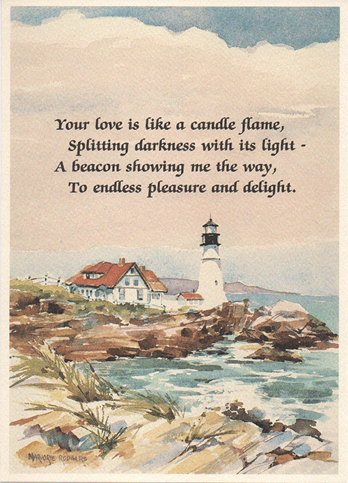 Pearls of Love - Romantic Card No. 16 - A Candle Flame