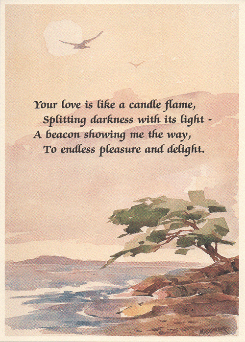 Pearls of Love - Romantic Card No. 15 - A Candle Flame