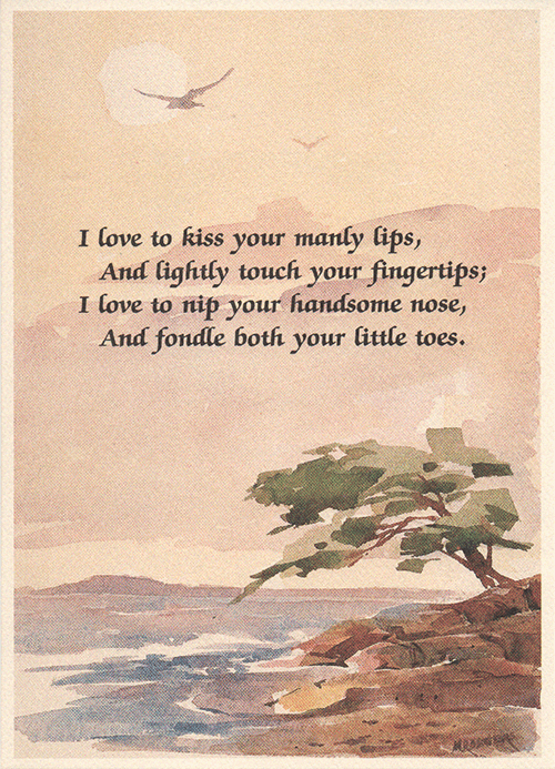 Pearls of Love - Romantic Card No. 19 - Your Manly Lips