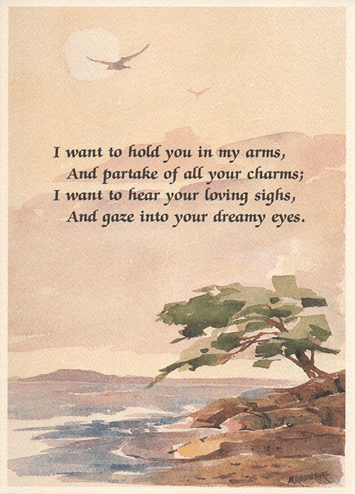Pearls of Love - Romantic Card No. 29 - Your Loving Sighs