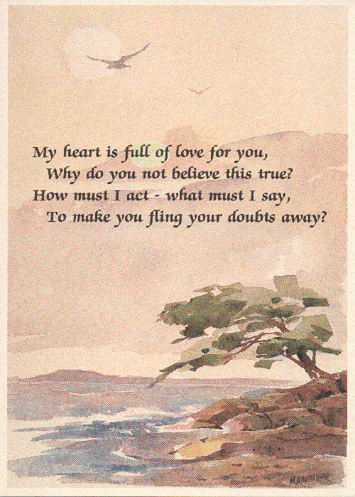 Pearls of Love - Romantic Card No. 10 - Fling Your Doubts Away